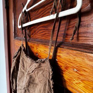 Copper cropped tank top with tie-up straps